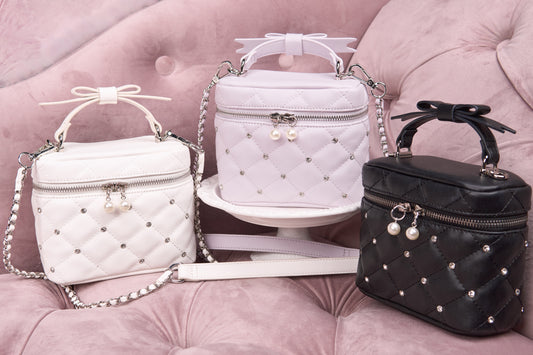 Ribbon Quilted Vanity Bag