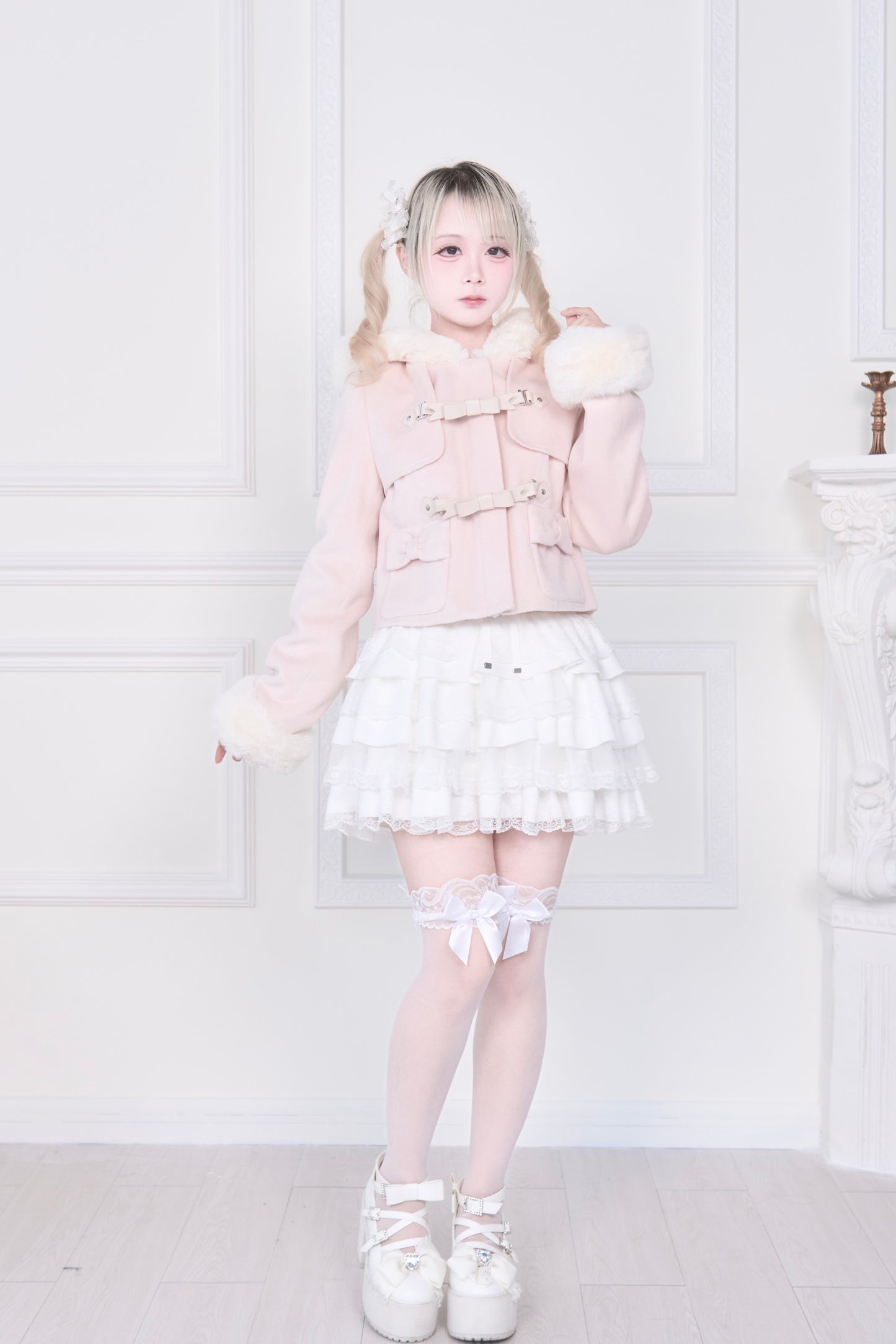 ショートダッフルファーコート