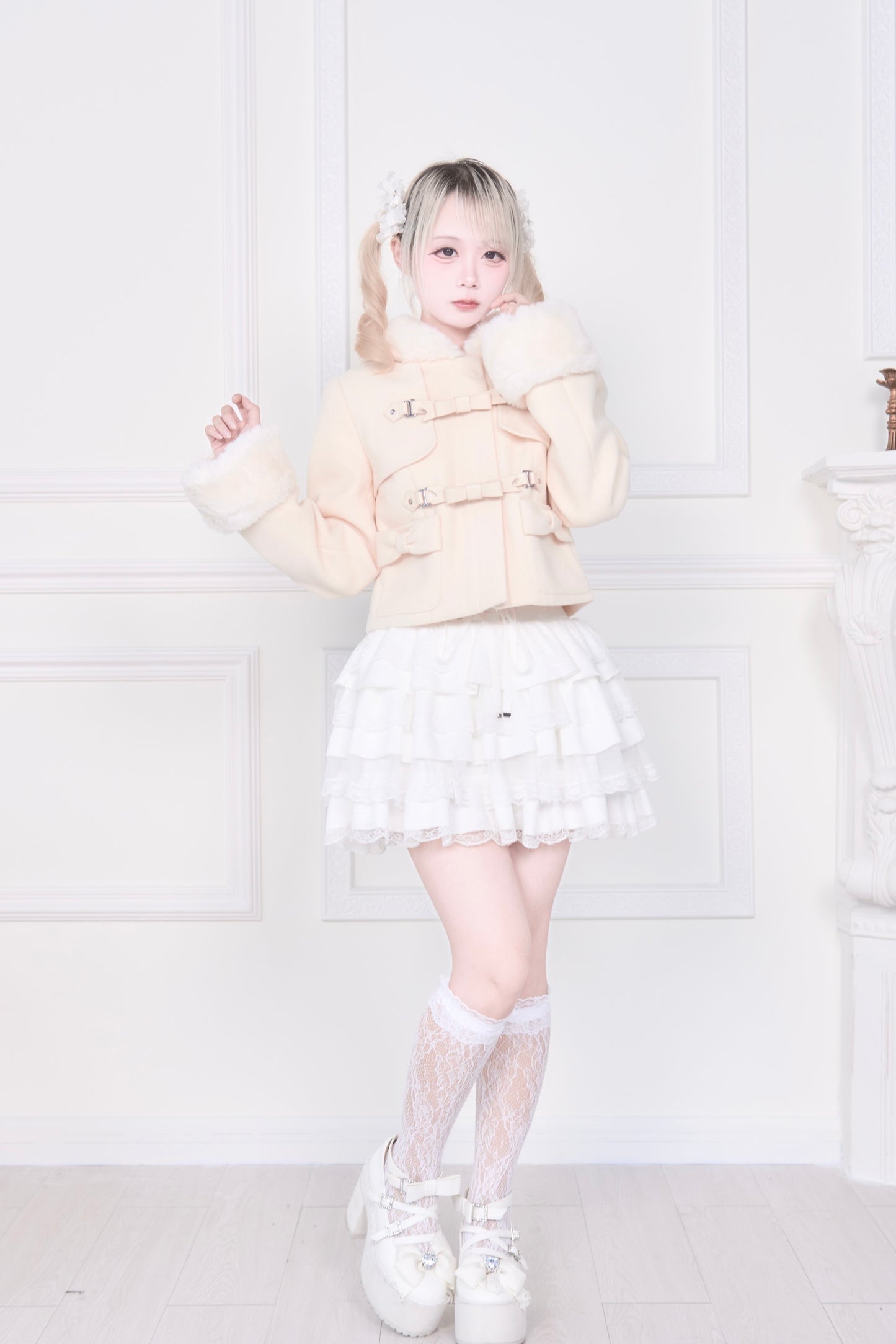 ショートダッフルファーコート