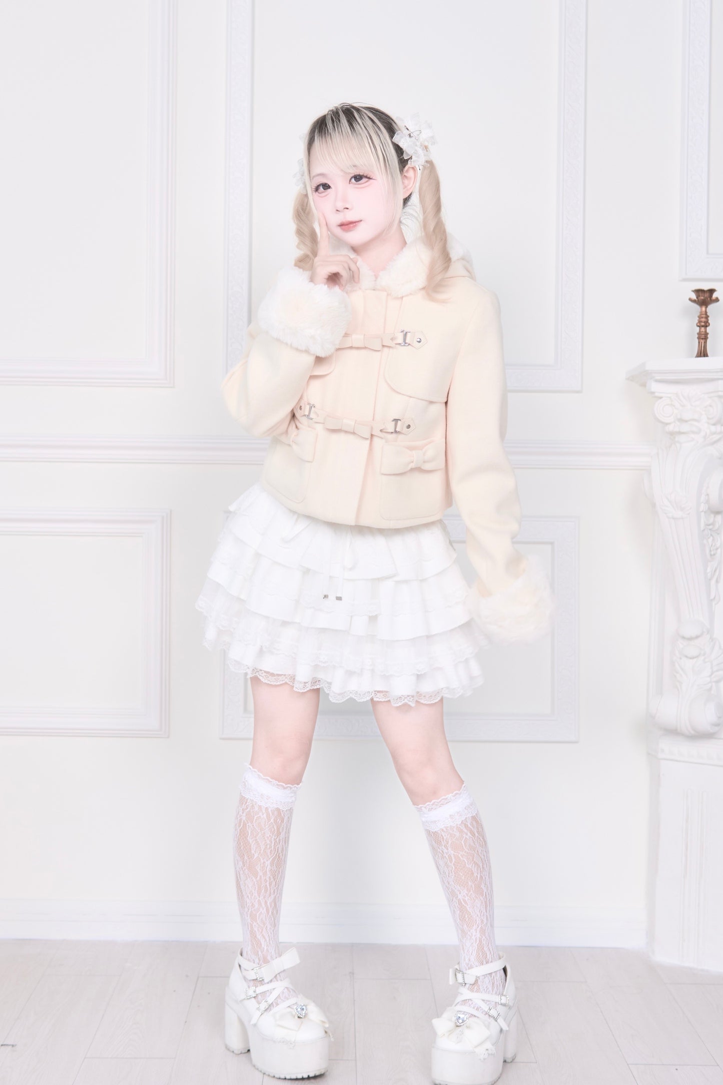 ショートダッフルファーコート