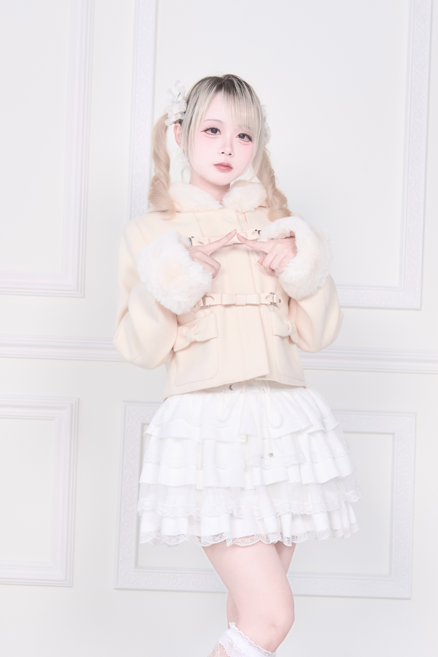 ショートダッフルファーコート