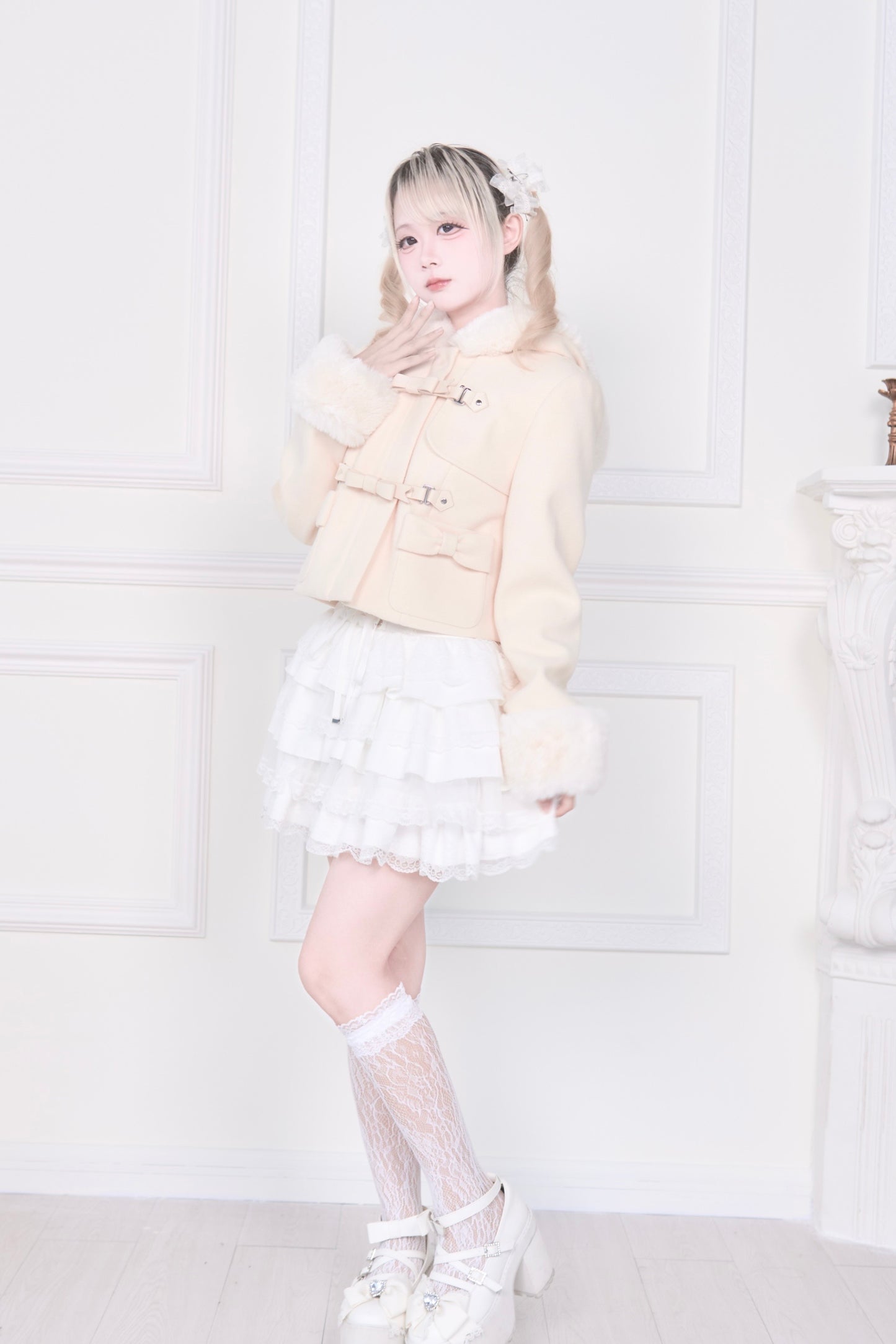 ショートダッフルファーコート