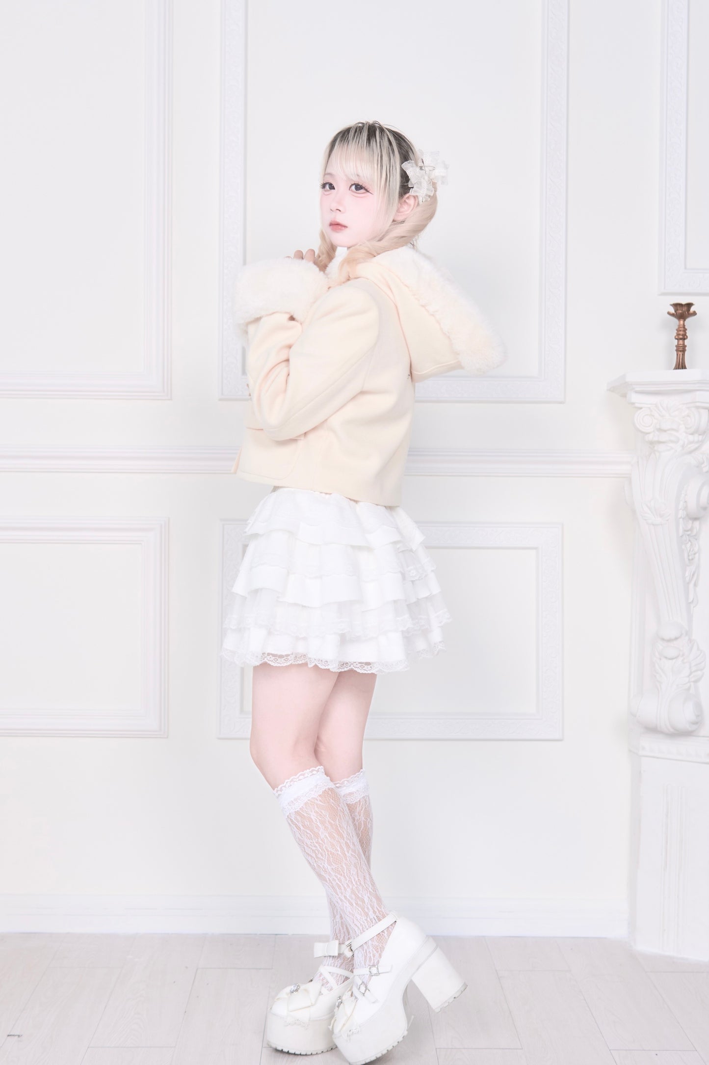 ショートダッフルファーコート