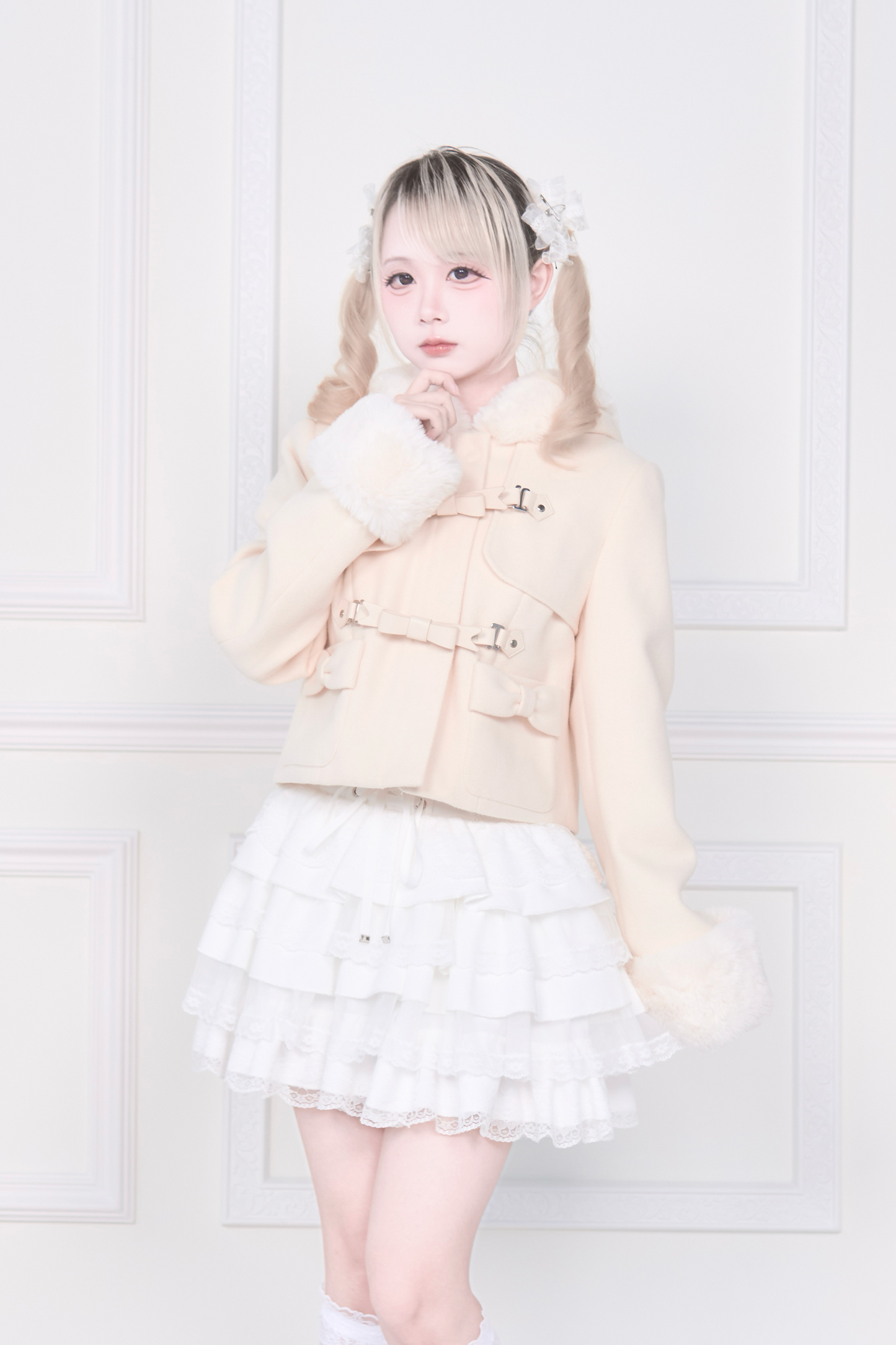 ショートダッフルファーコート
