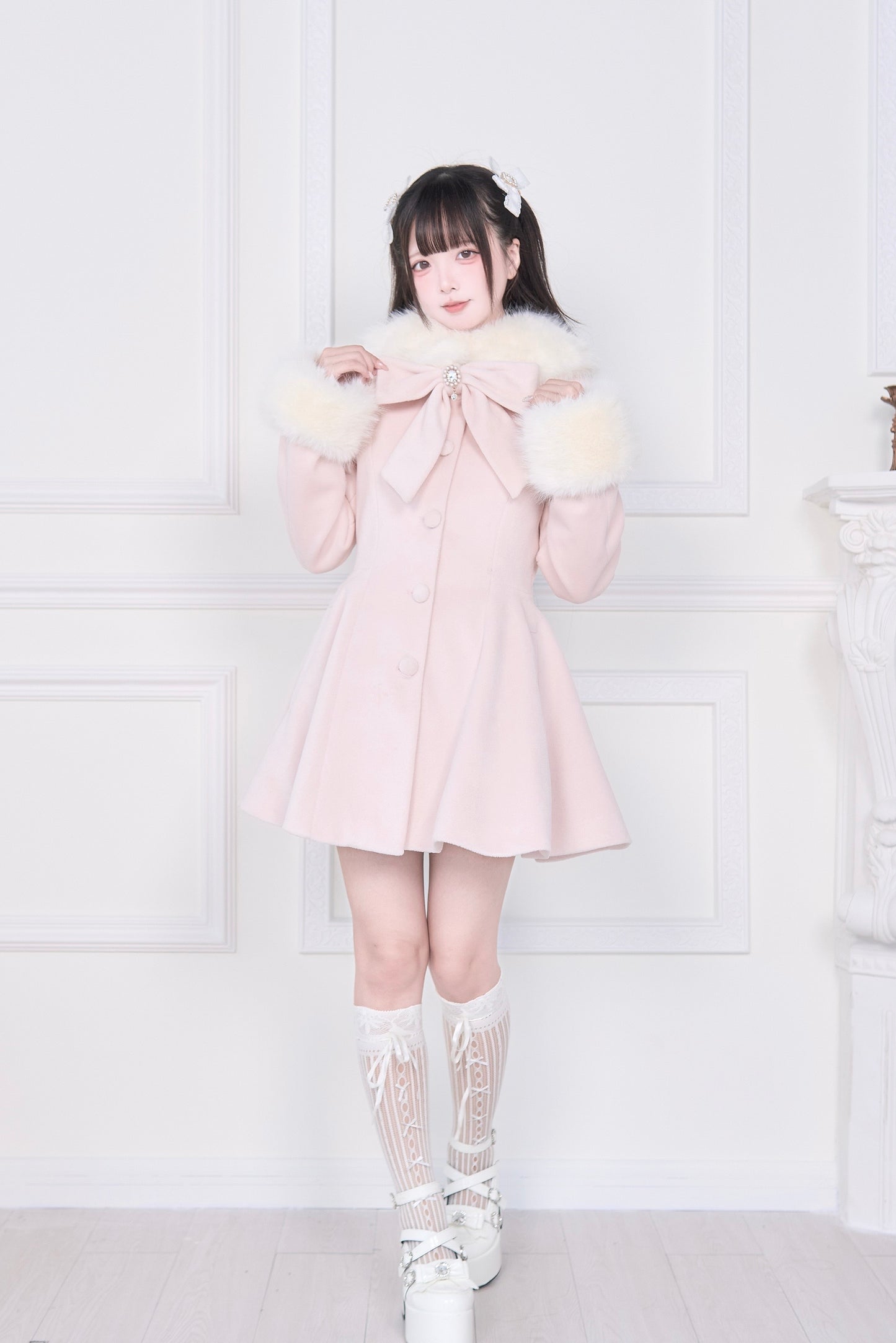 ケープファーフレアコート