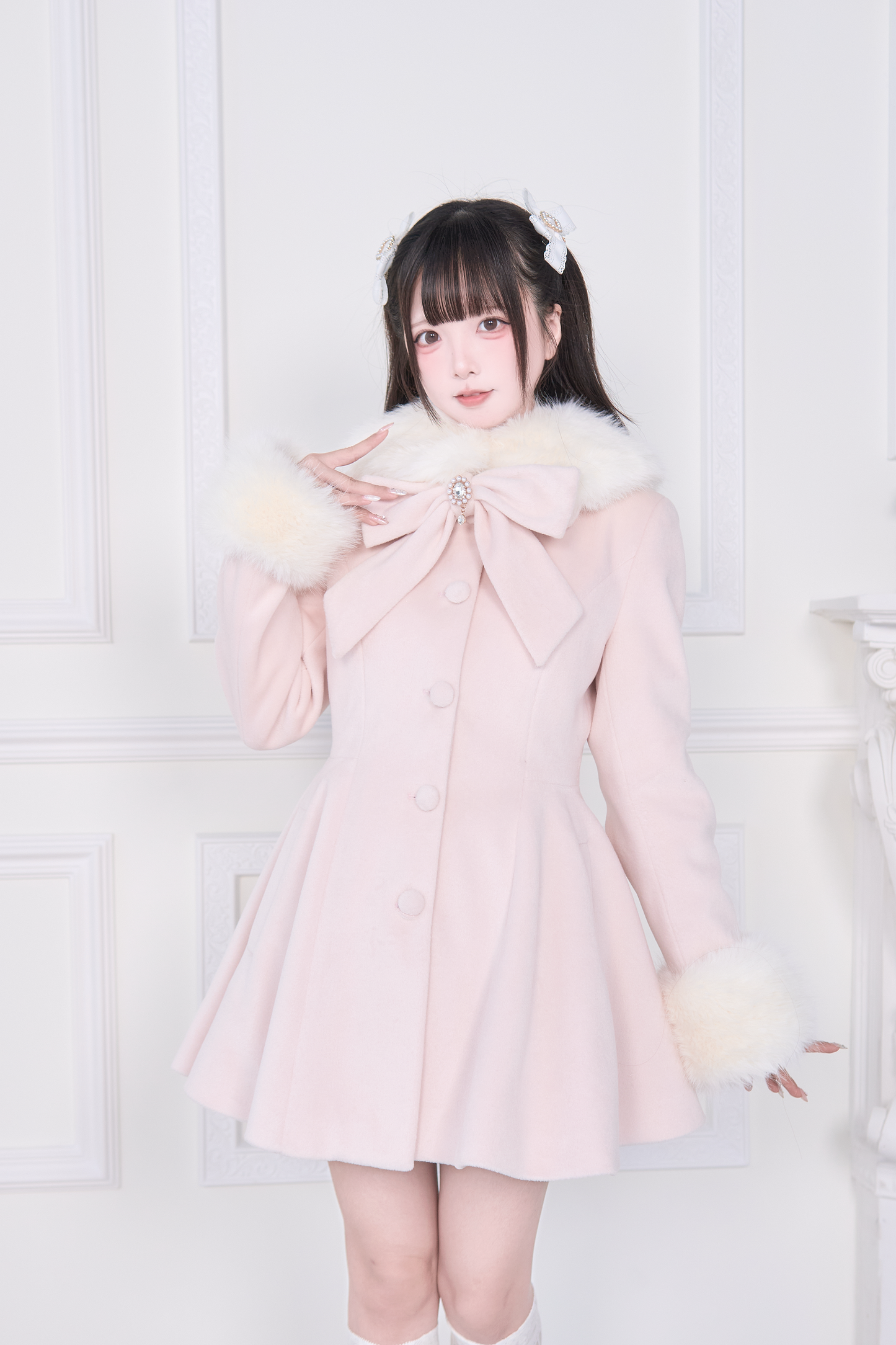 ケープファーフレアコート