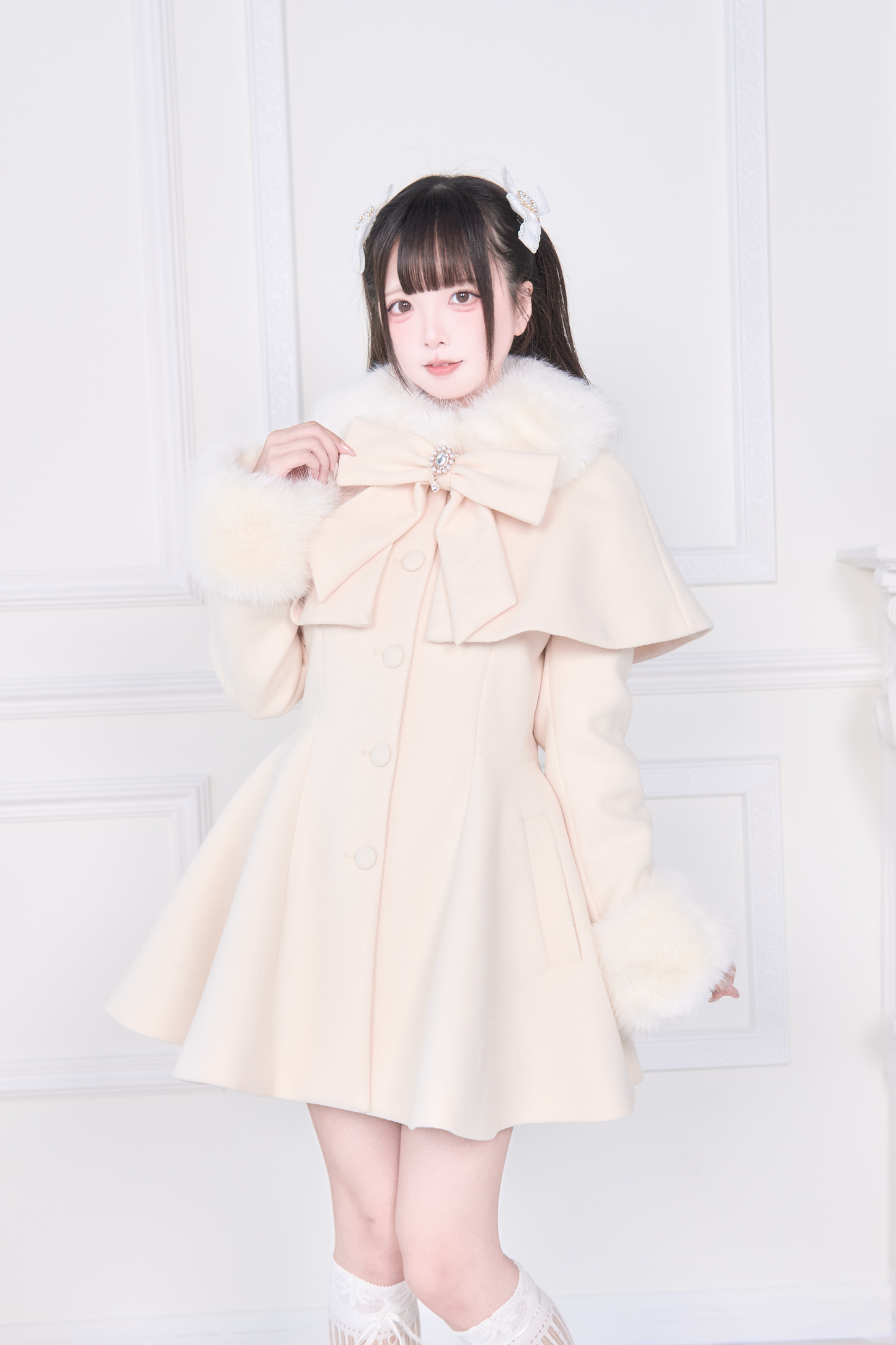 ケープファーフレアコート