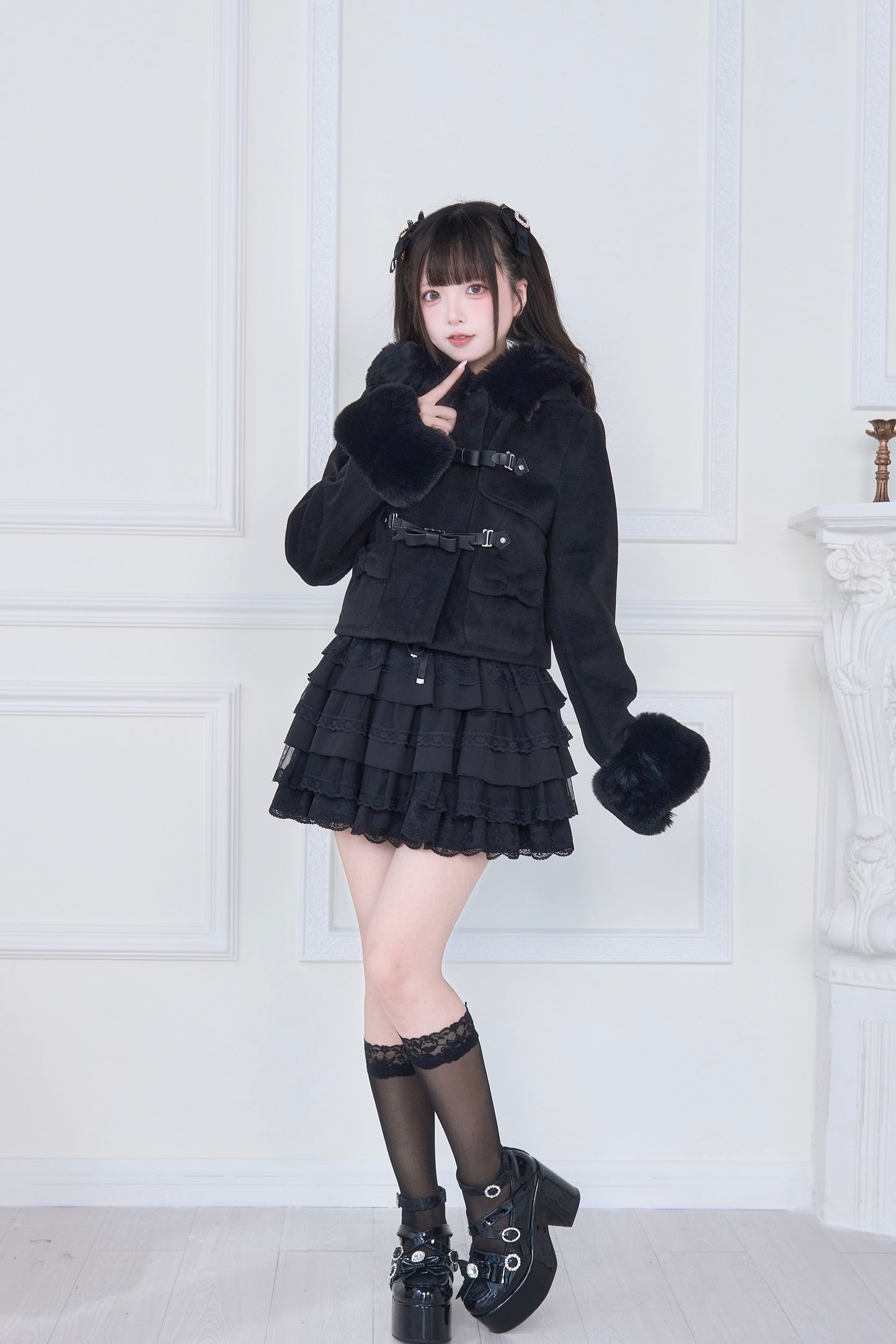 ショートダッフルファーコート