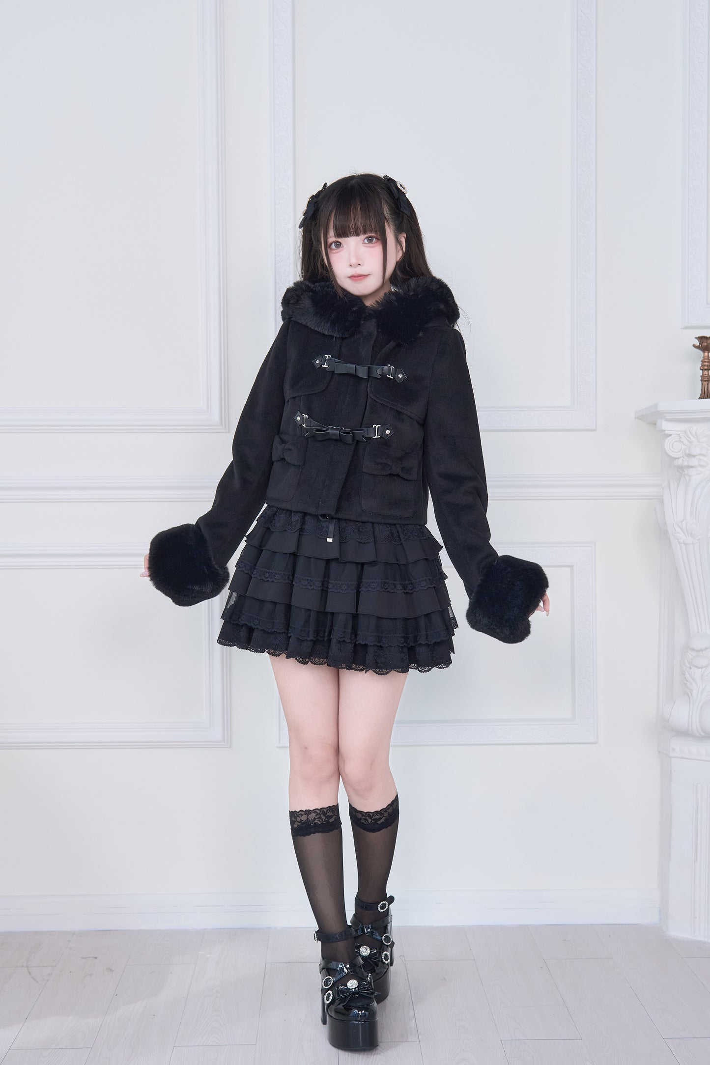 ショートダッフルファーコート