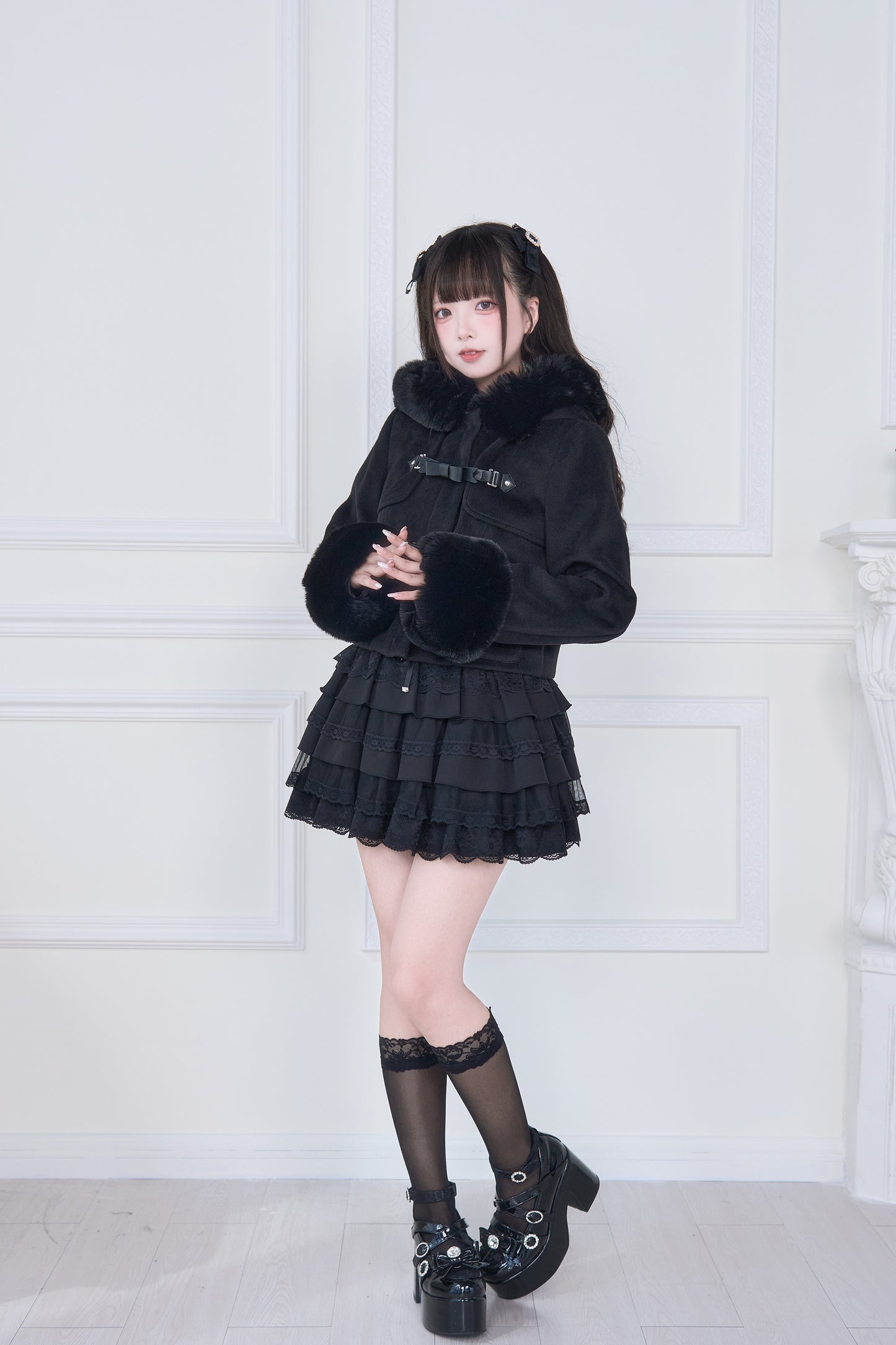 ショートダッフルファーコート