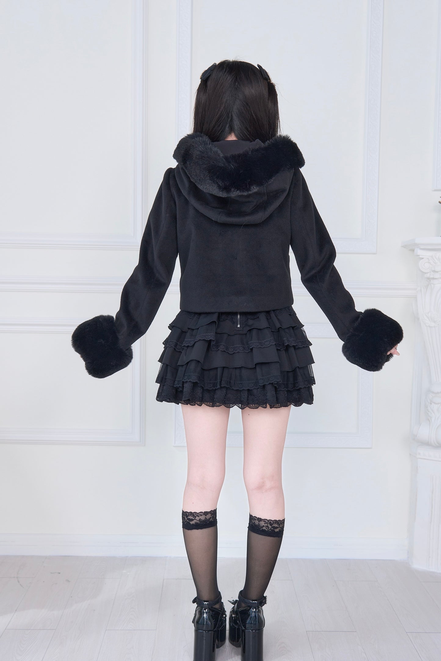 ショートダッフルファーコート