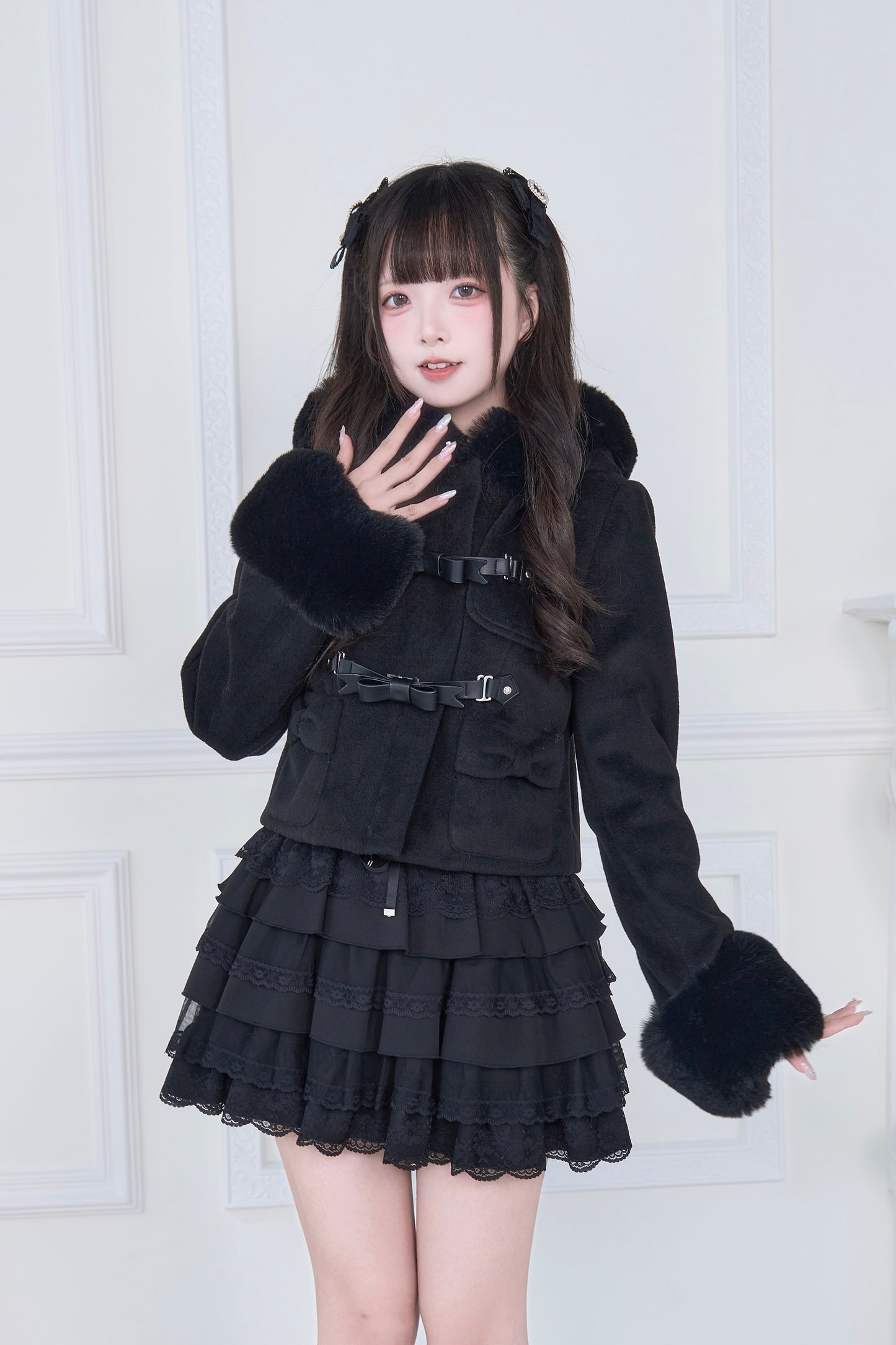 ショートダッフルファーコート