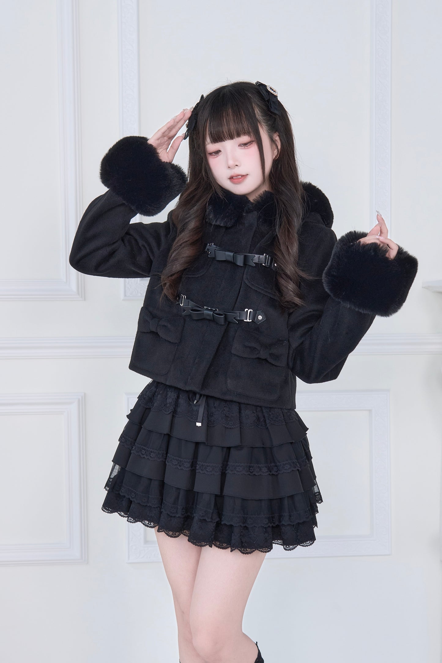 ショートダッフルファーコート