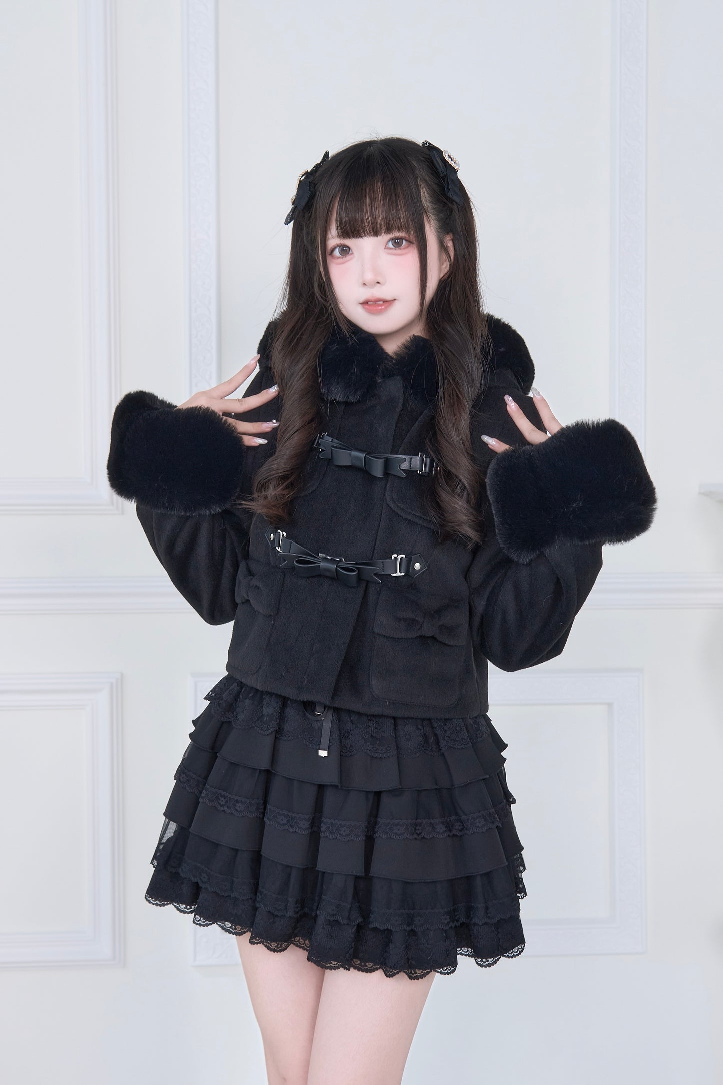 ショートダッフルファーコート