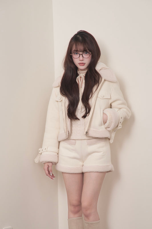 Boa short jacket x boa trim shorts