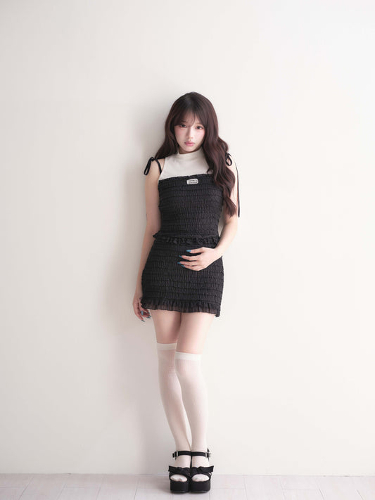 Knitted & Shirred Set