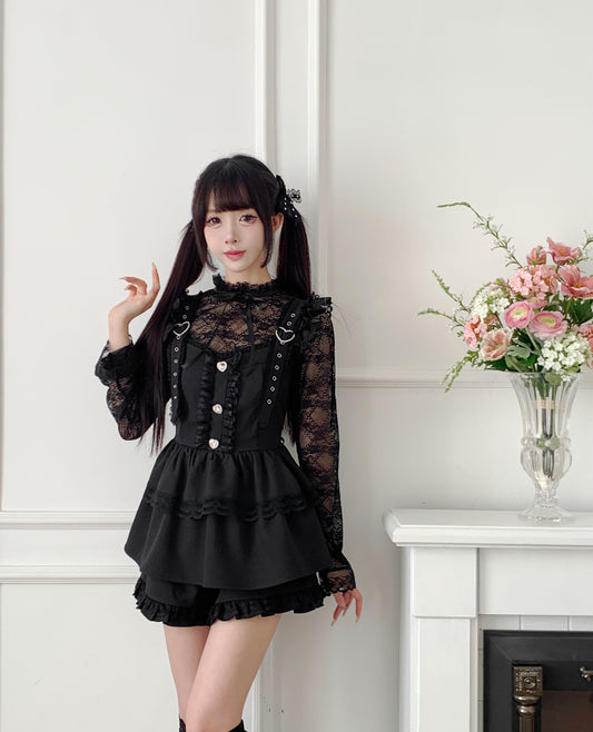 Heart Buckle Jewel Button Set Up