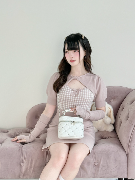 Checked Gala Knit Dress