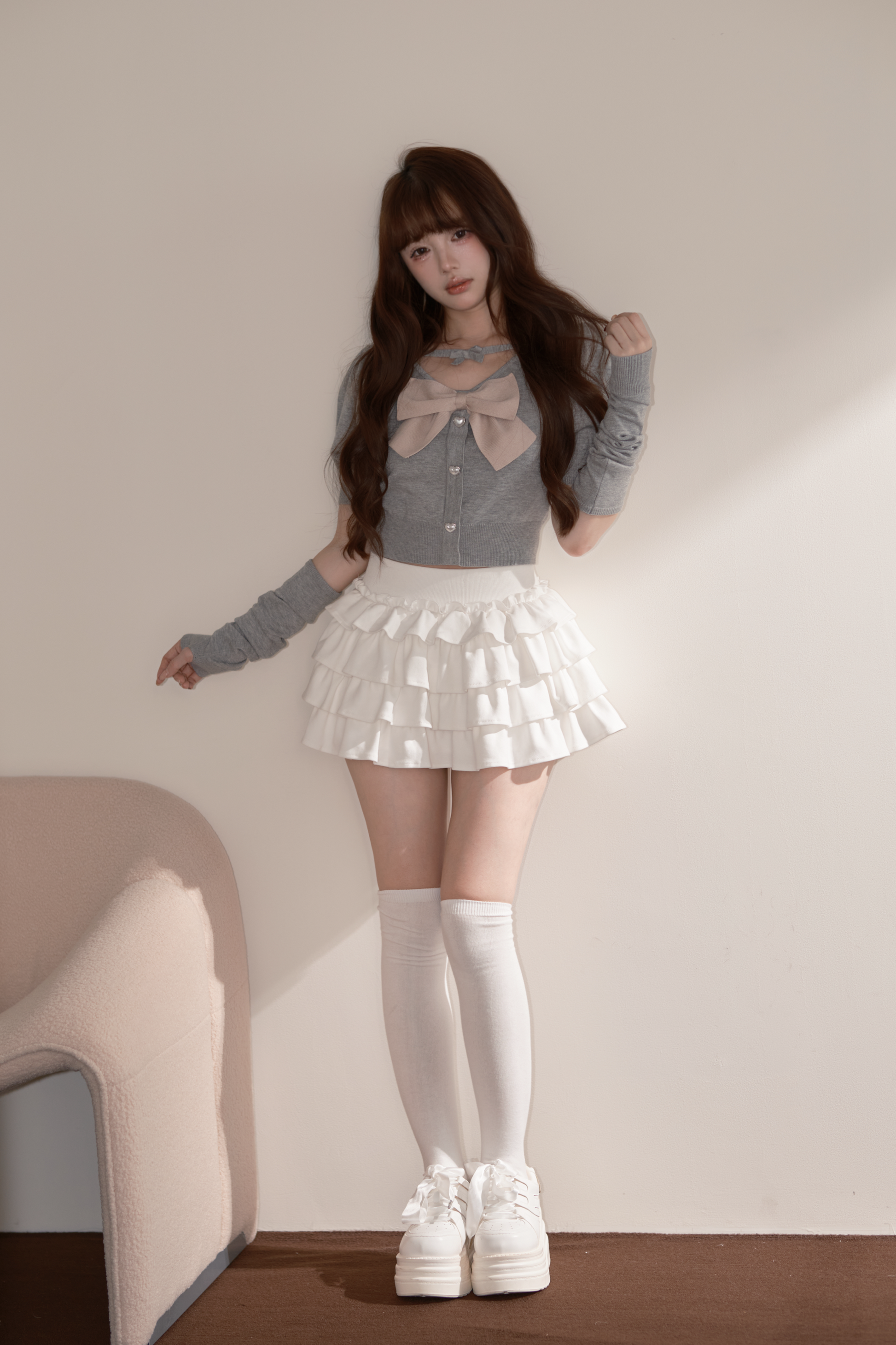 BunnyLis:リボンオフショルダーニットトップス – NoGenki