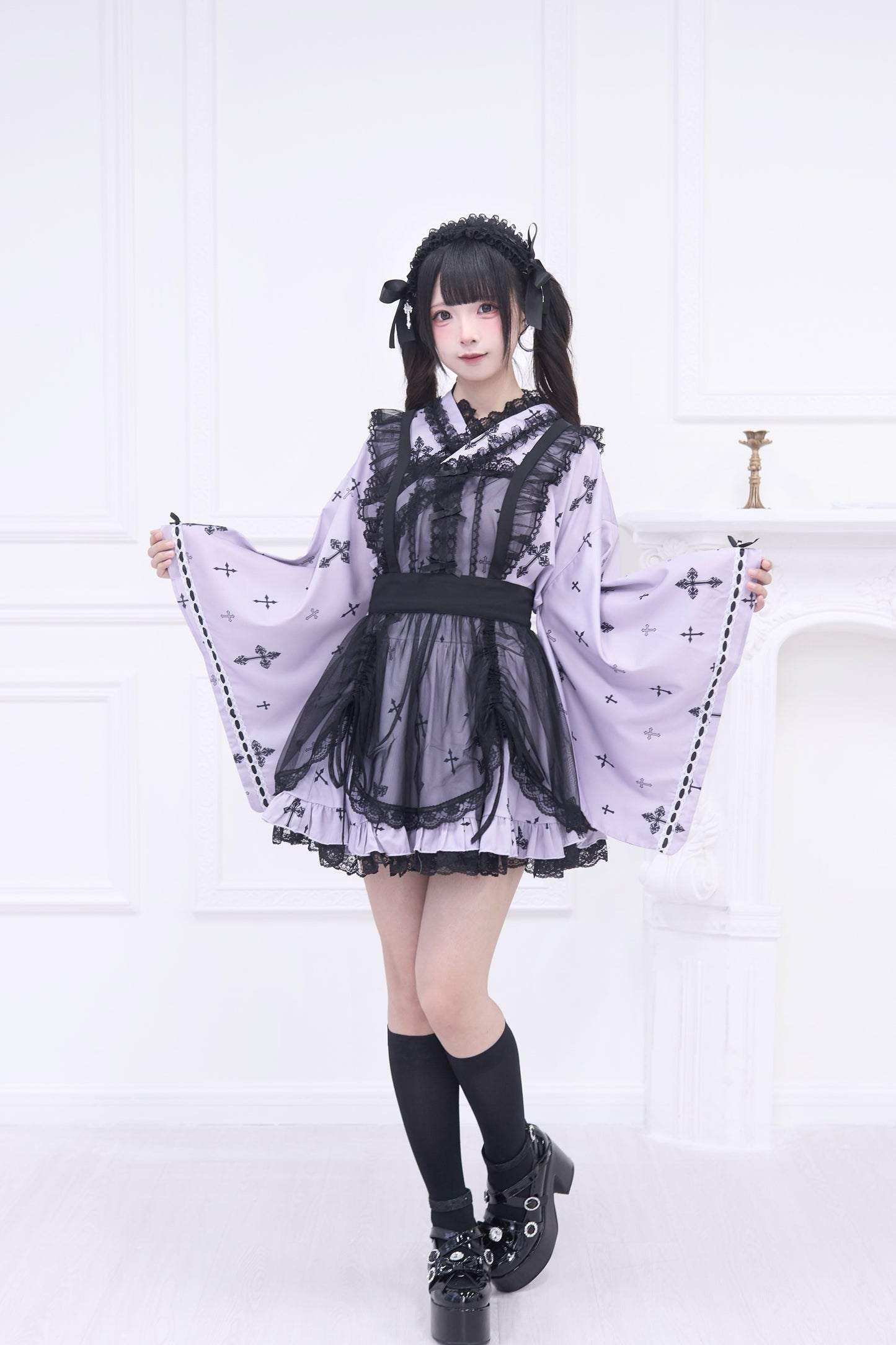 ゴシックシースルーレースメイドエプロン