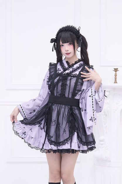 ゴシックシースルーレースメイドエプロン