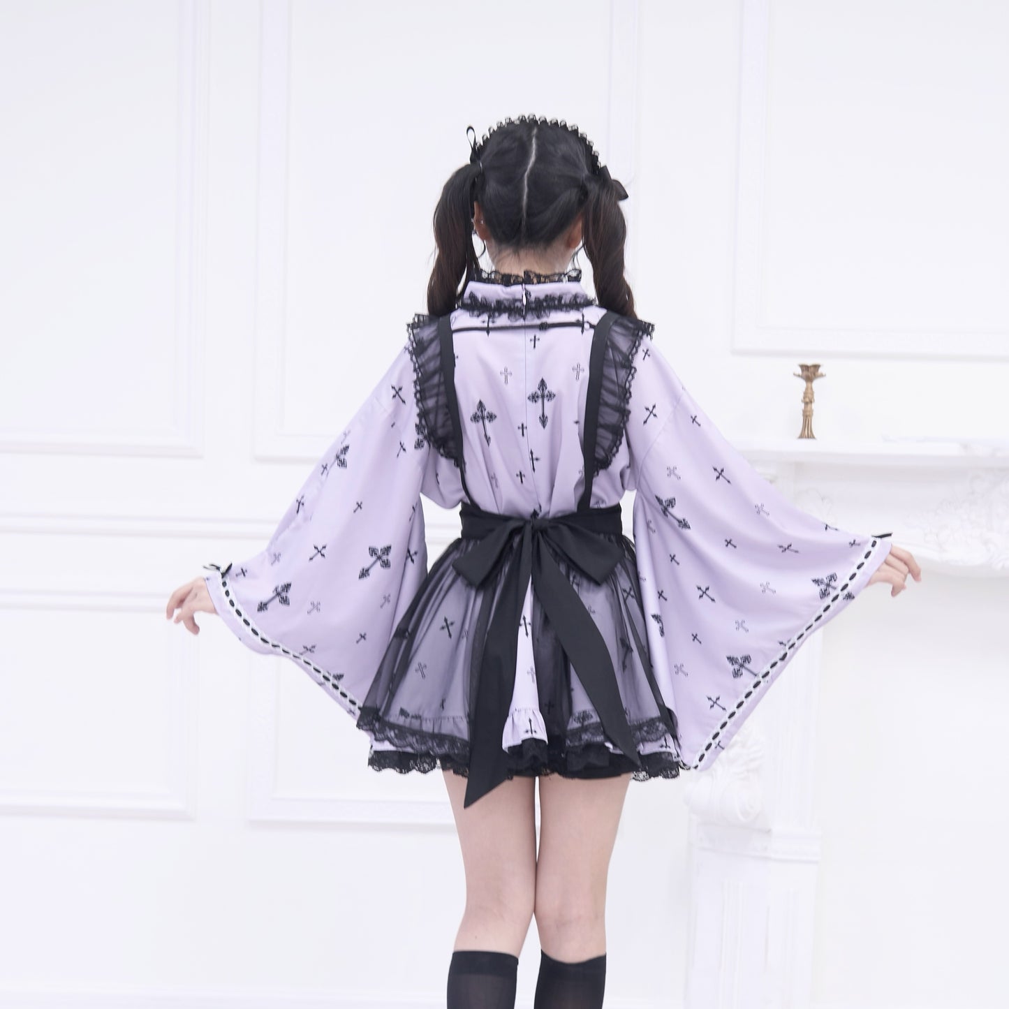 ゴシックシースルーレースメイドエプロン