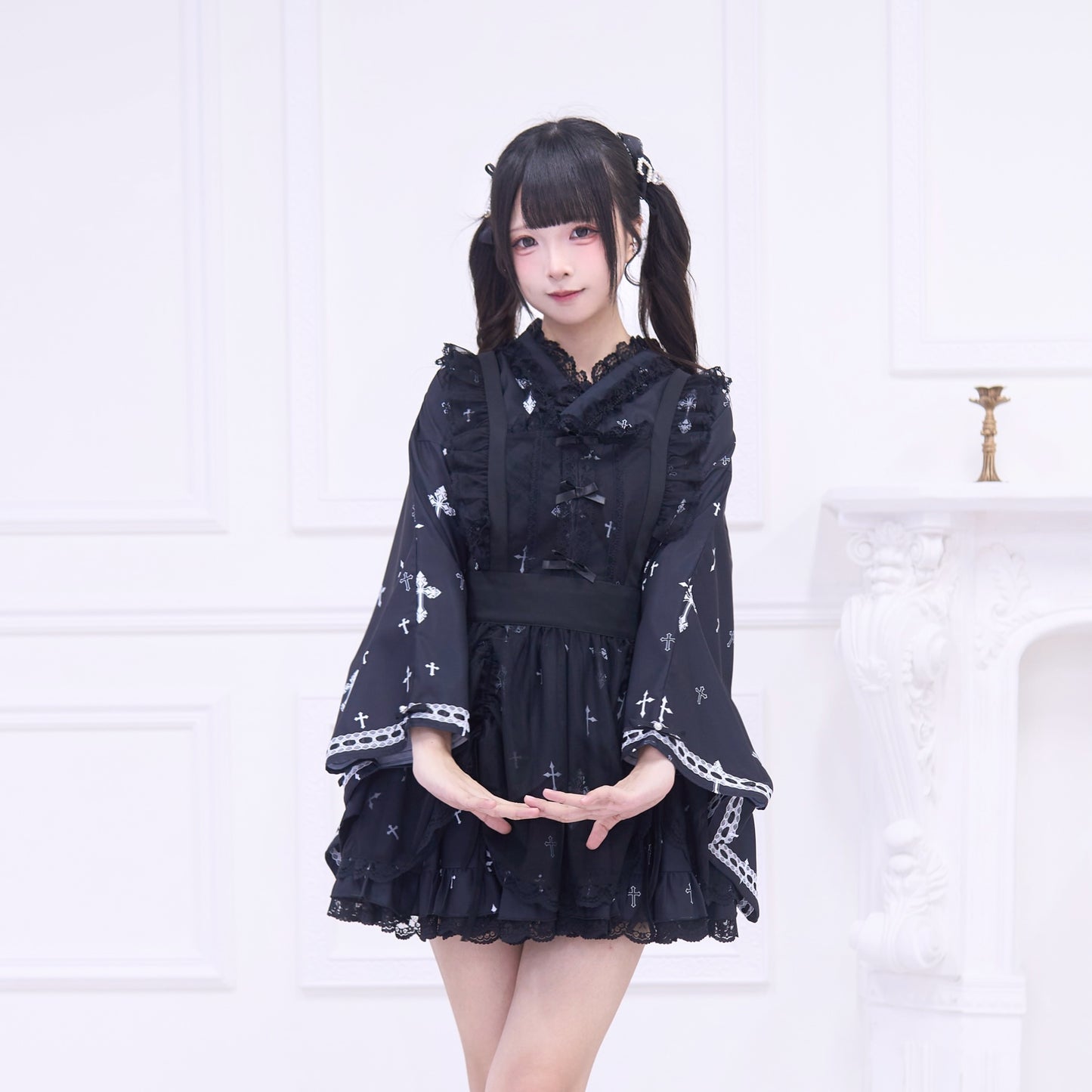 ゴシックシースルーレースメイドエプロン