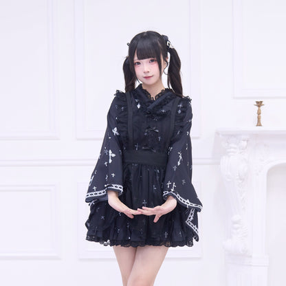 ゴシックシースルーレースメイドエプロン