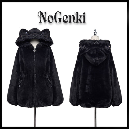 Cat ear fur outerwear