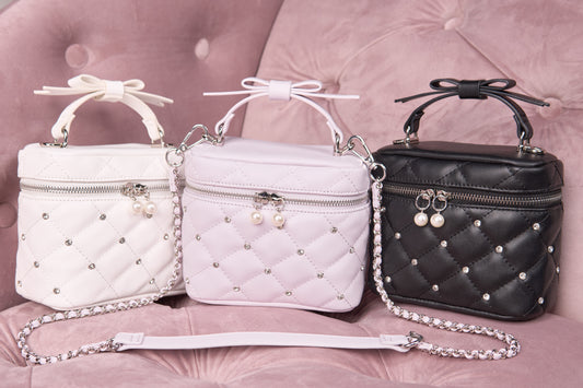 リボンキルティングバニティバッグ