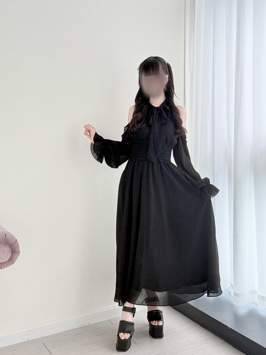 ロングフリルオフショルダーワンピ
