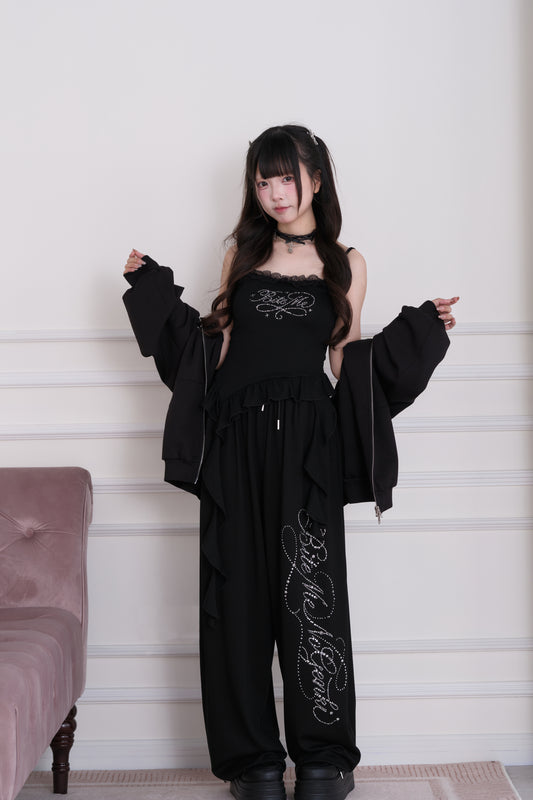 ラインストーンフーディーセットアップ