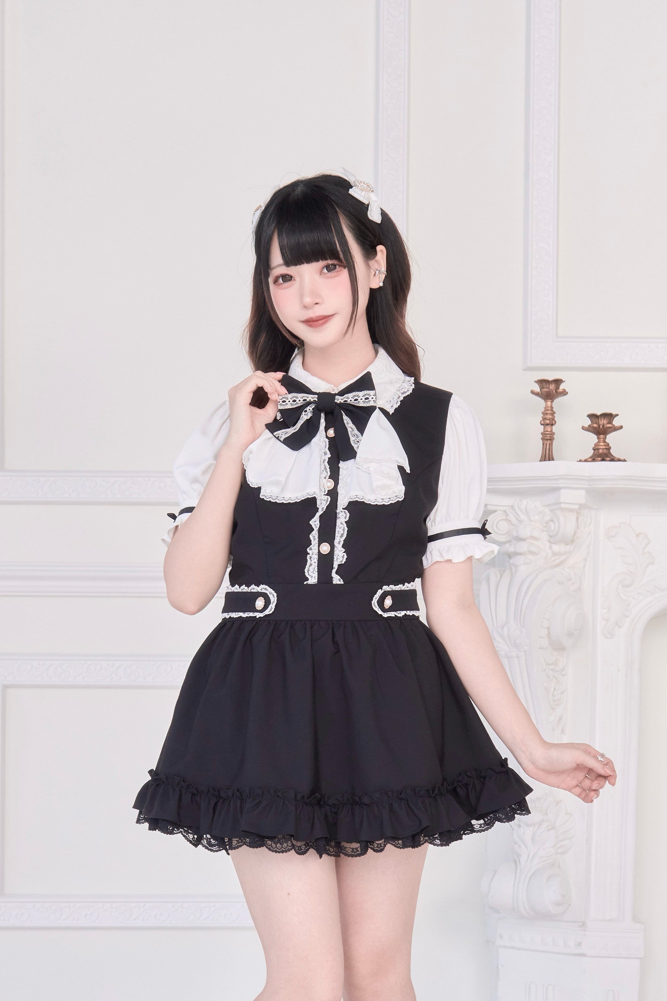 NoGenki ファーフレアパールダブルコート ブラック 量産型 地雷 ファーフレアパールダブルコート – NoGenki