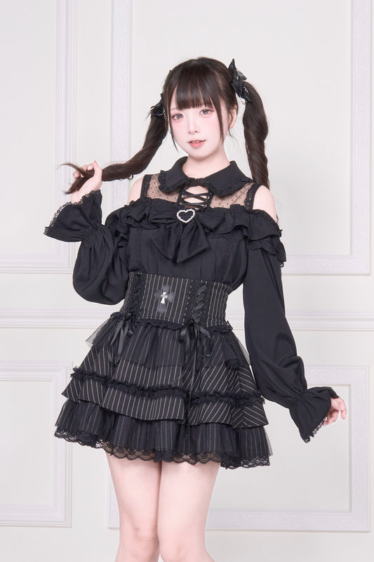 Heart Ribbon Lace Blouse