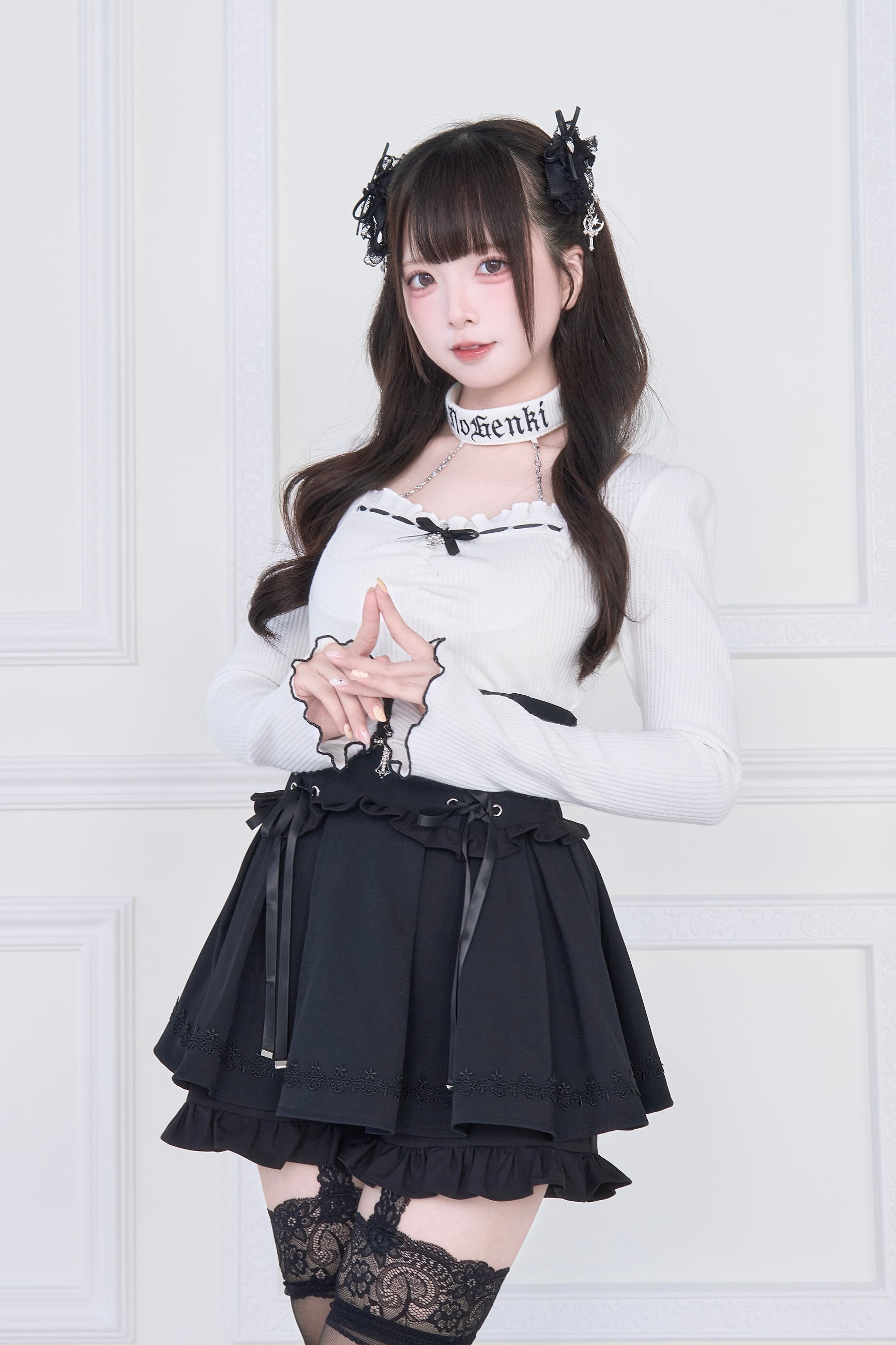 BunnyLis:リボンオフショルダーニットトップス – NoGenki