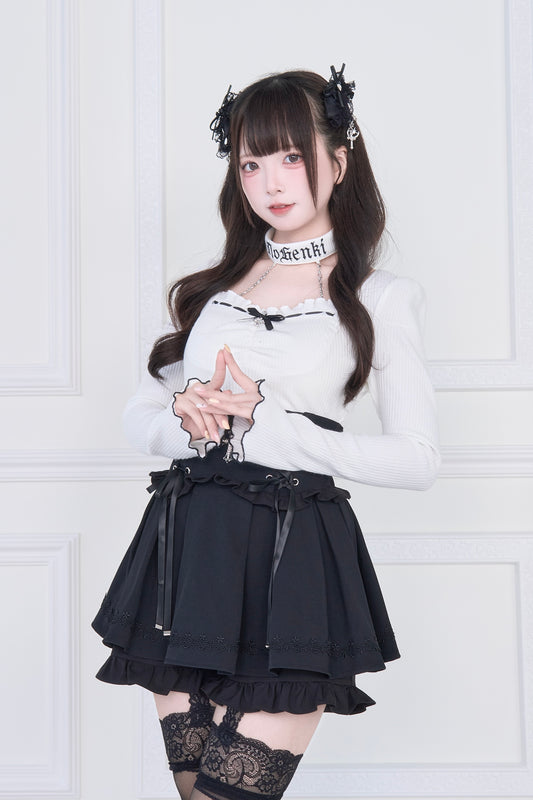 Choker cut top x cross corset skirt