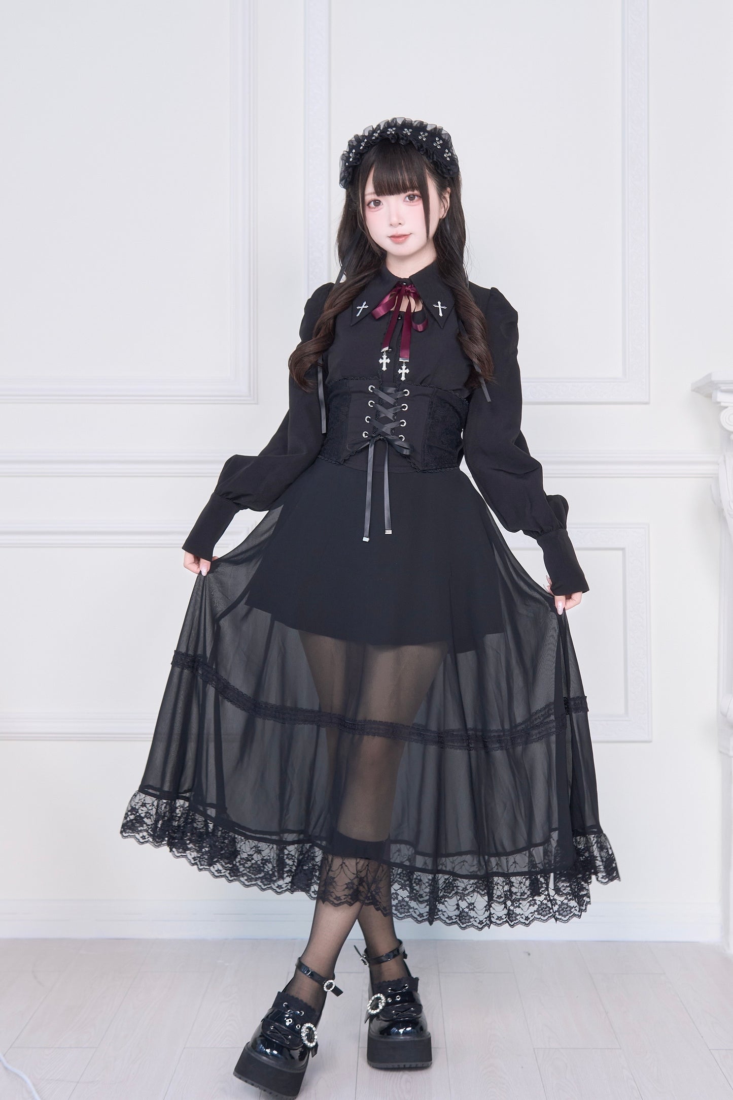 コルセット付きロングスカート