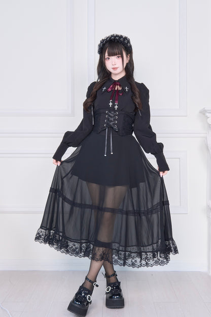 コルセット付きロングスカート
