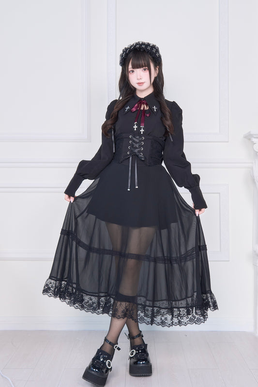 コルセット付きロングスカート