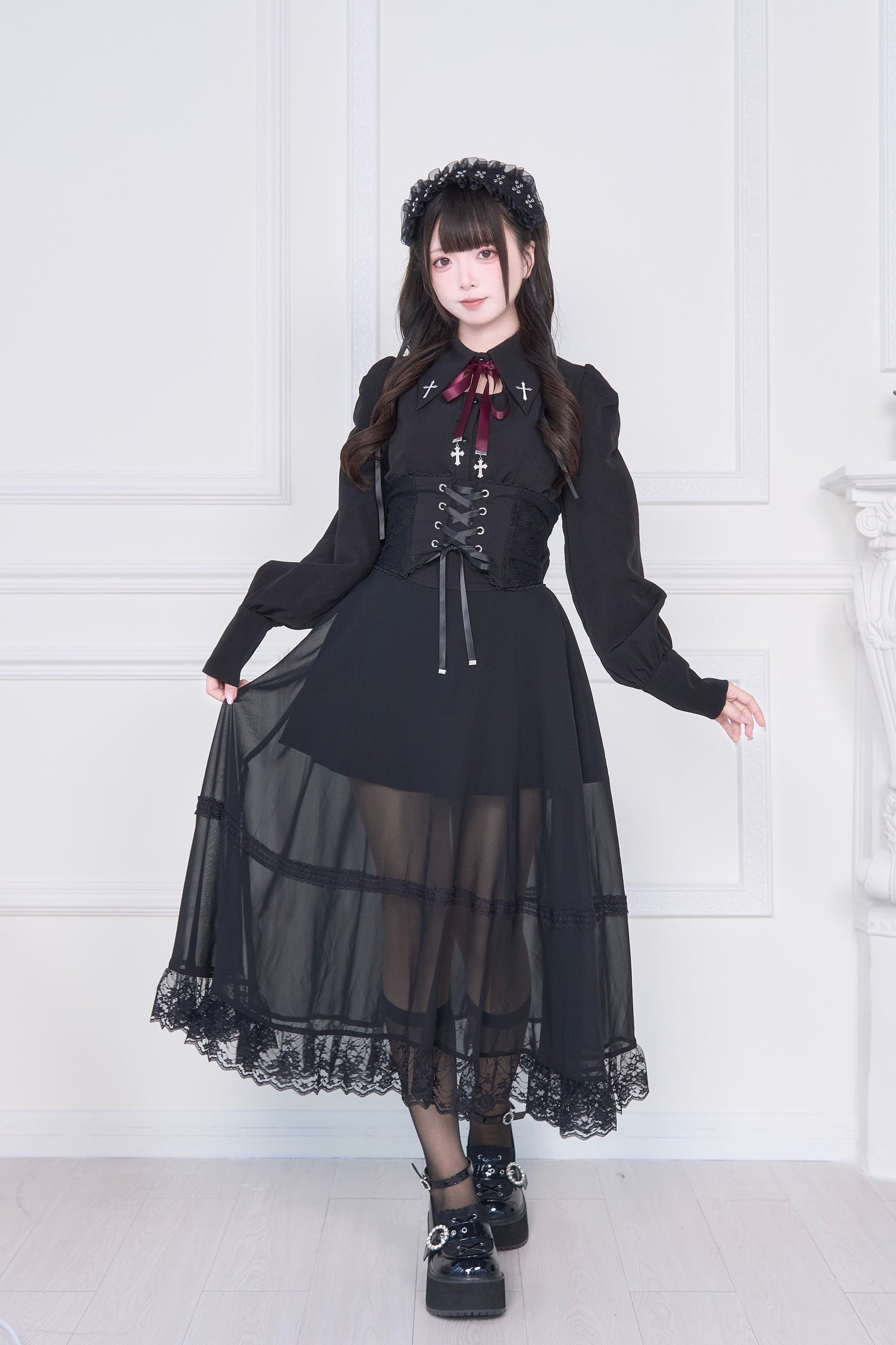 コルセット付きロングスカート