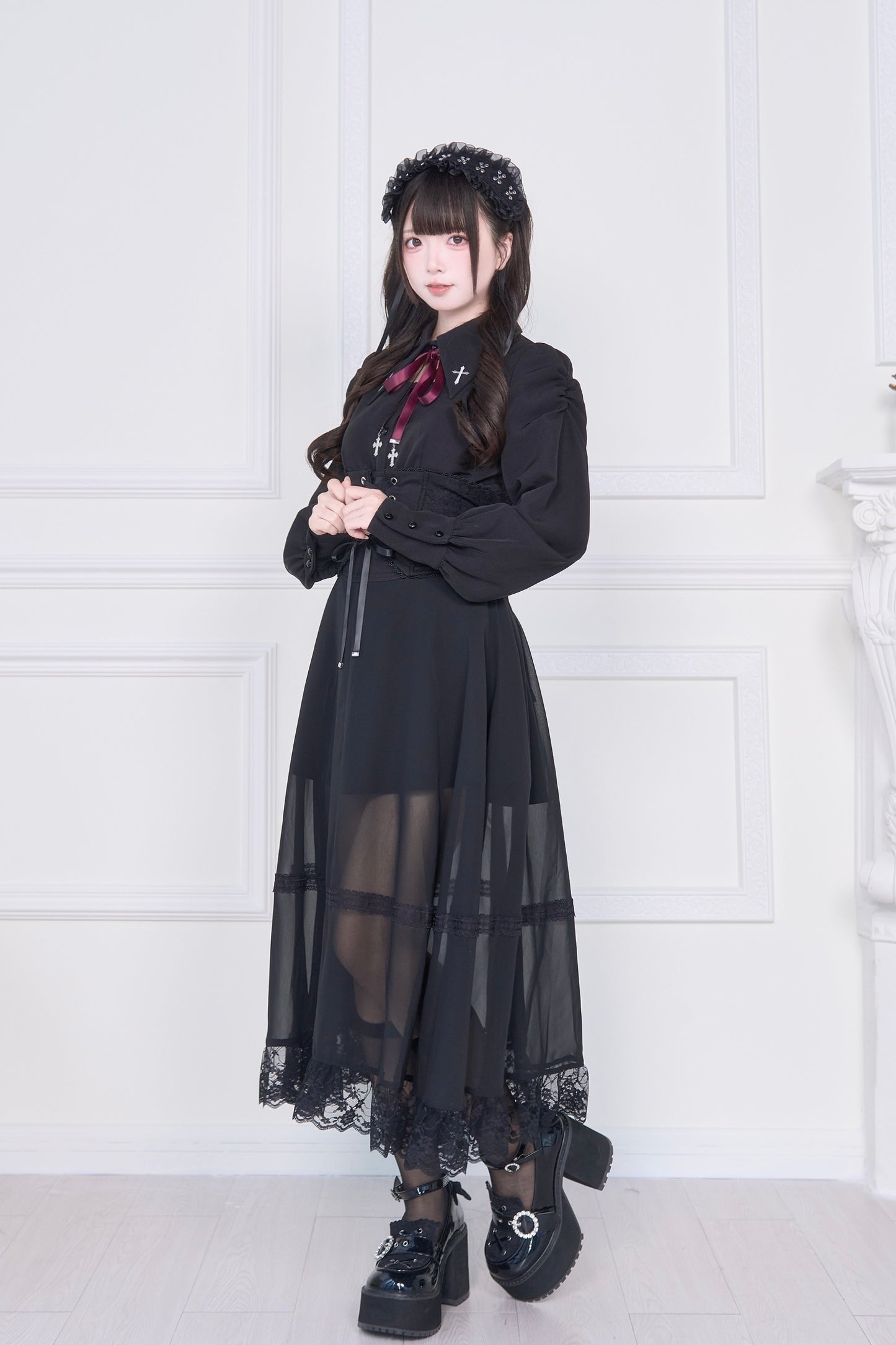 コルセット付きロングスカート