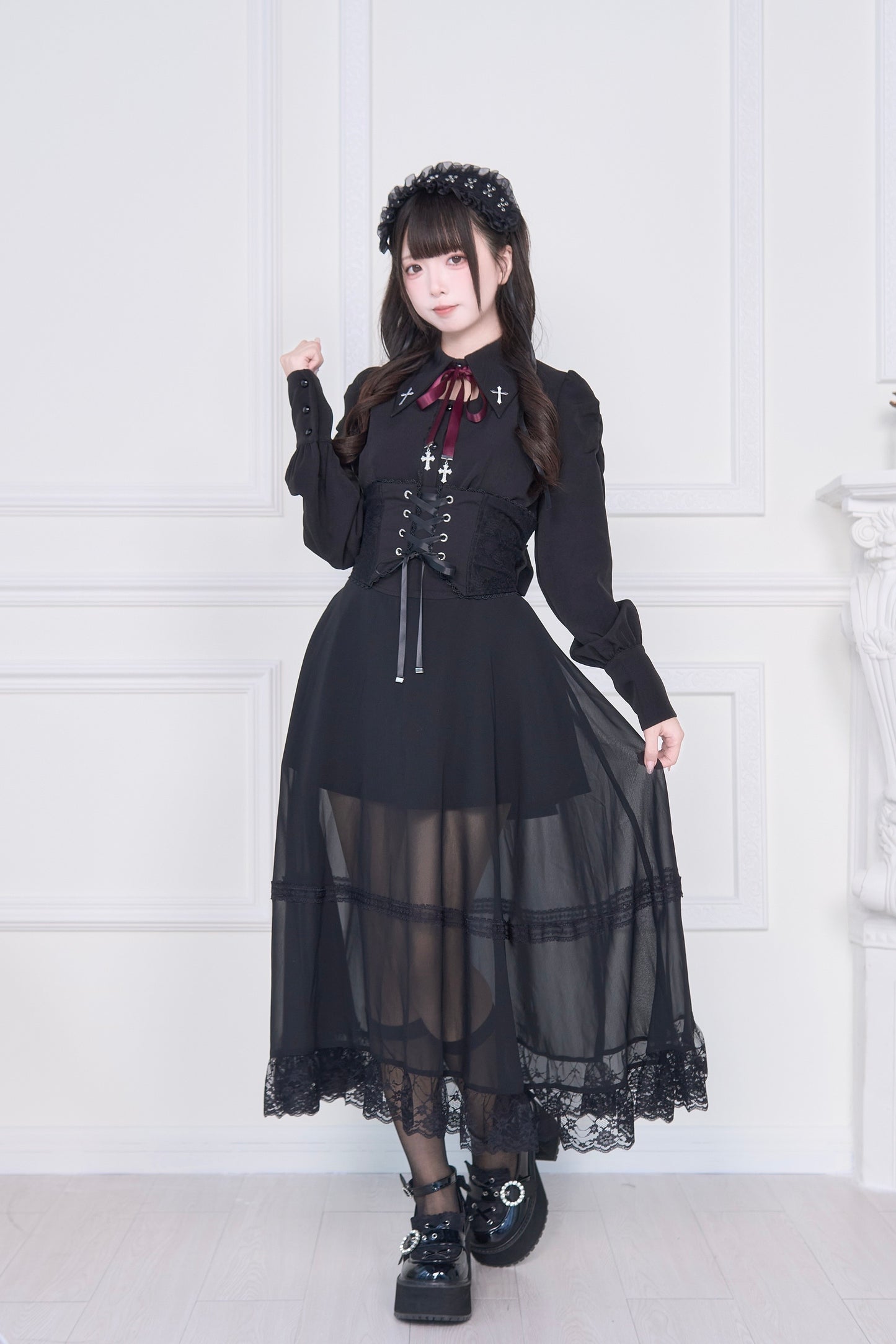 コルセット付きロングスカート