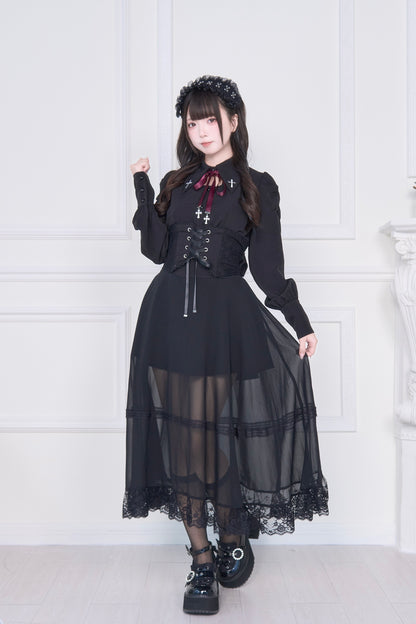 コルセット付きロングスカート