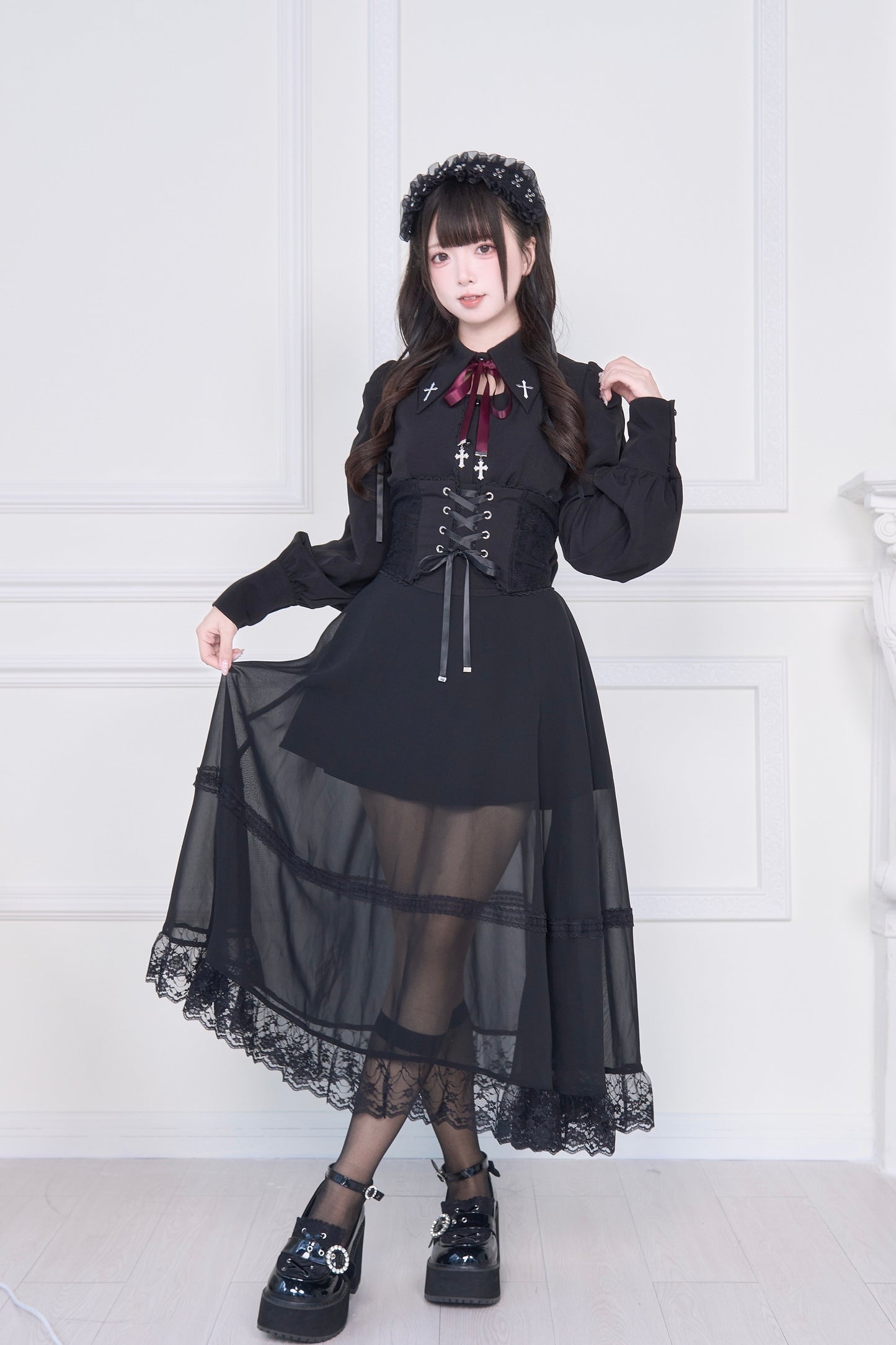 コルセット付きロングスカート