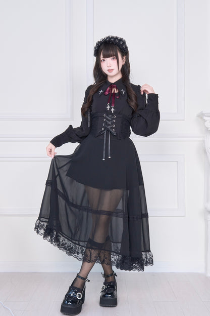コルセット付きロングスカート