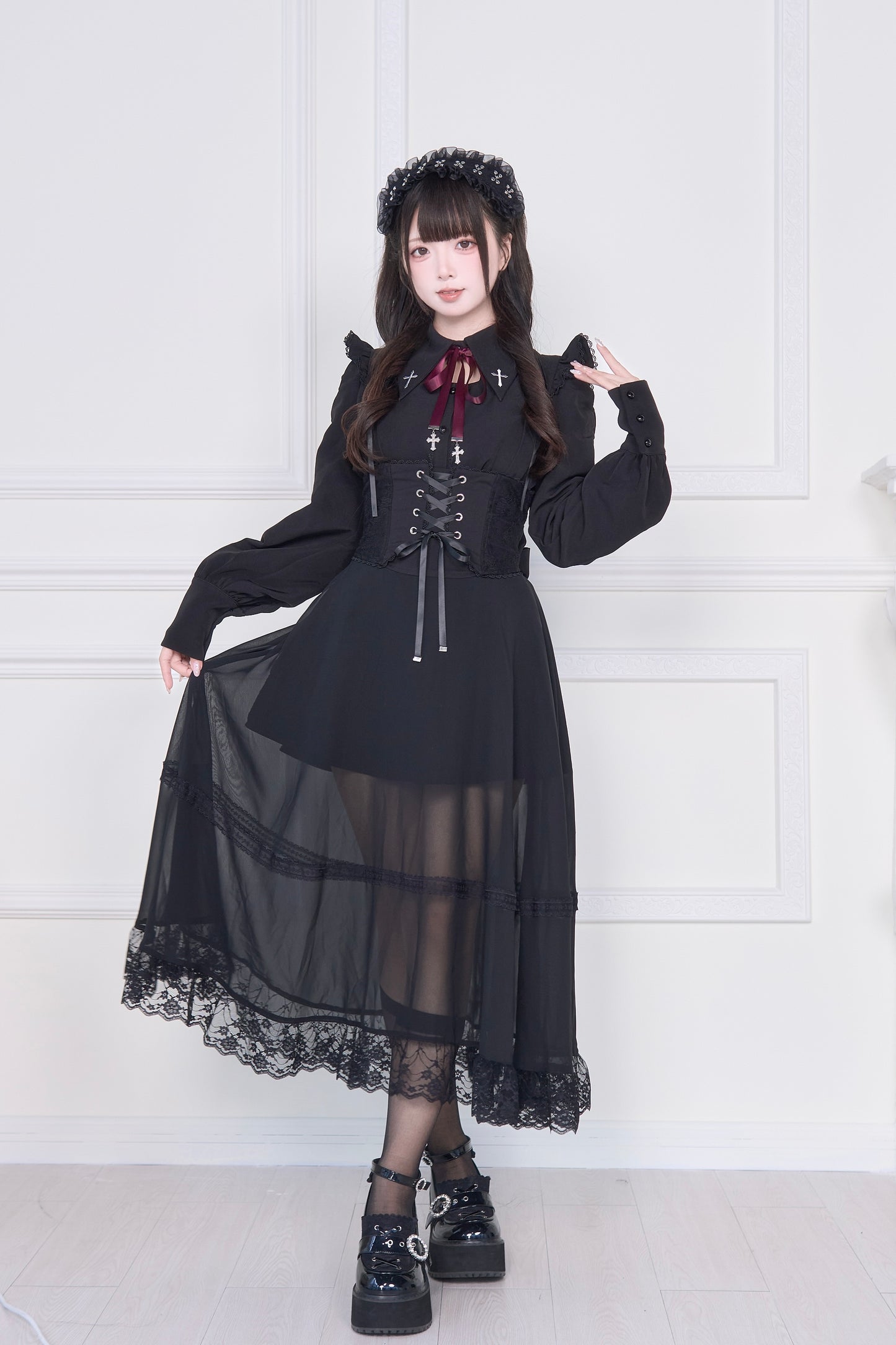 コルセット付きロングスカート