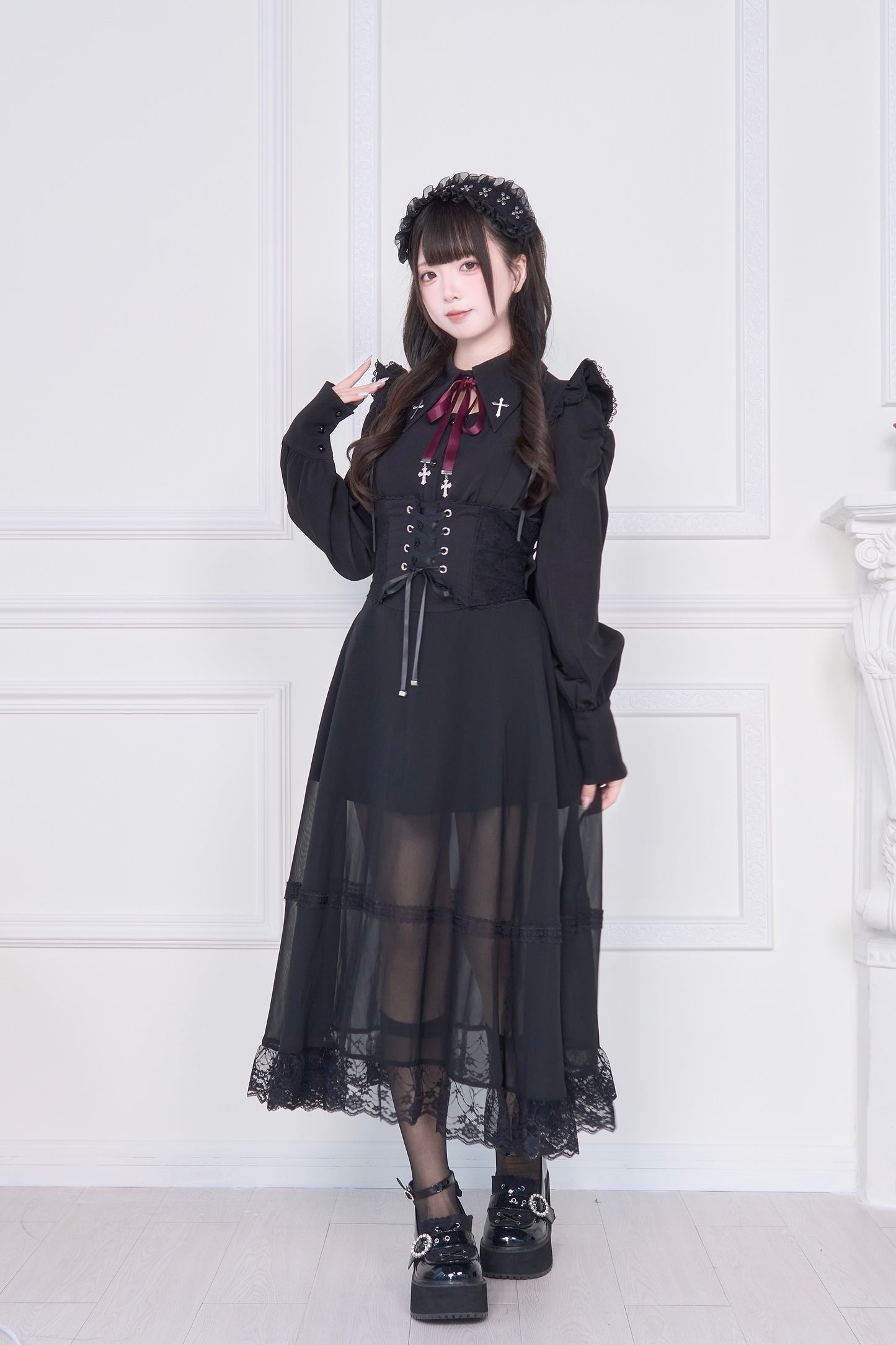 コルセット付きロングスカート