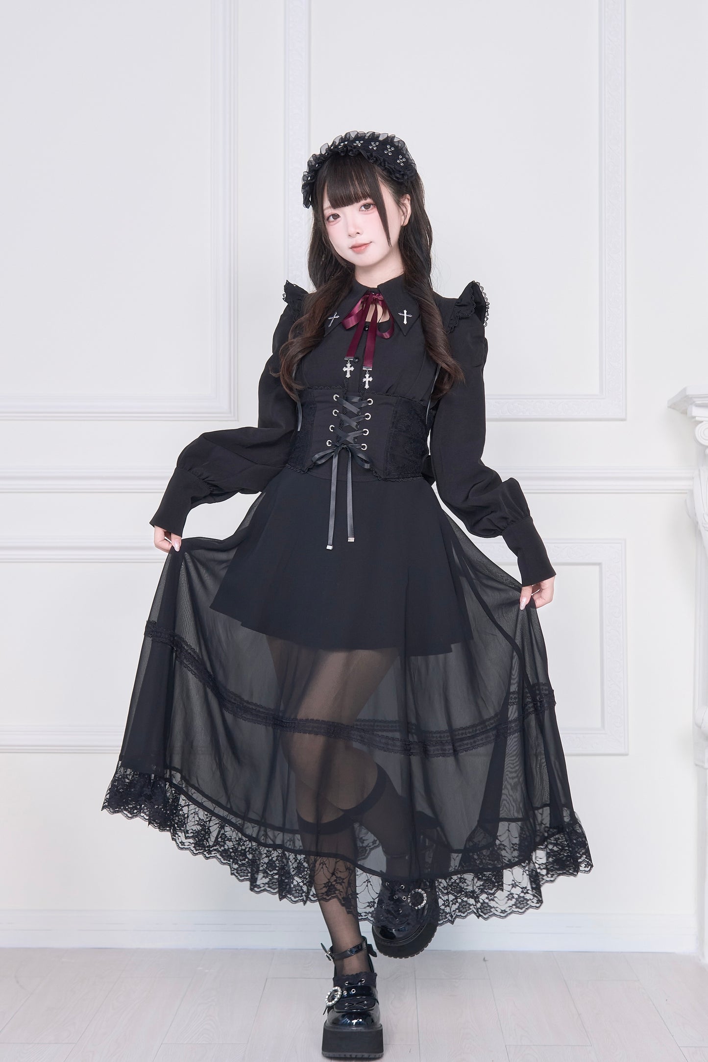 コルセット付きロングスカート
