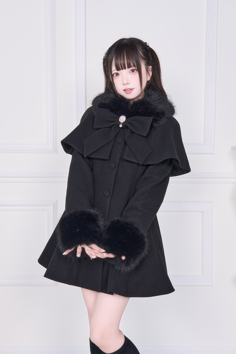 NoGenki ファーフレアパールダブルコート ブラック 9.jpg?v