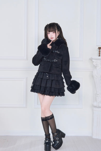 ショートダッフルファーコート